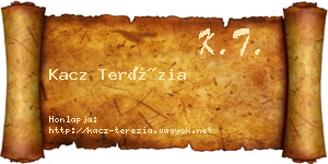 Kacz Terézia névjegykártya